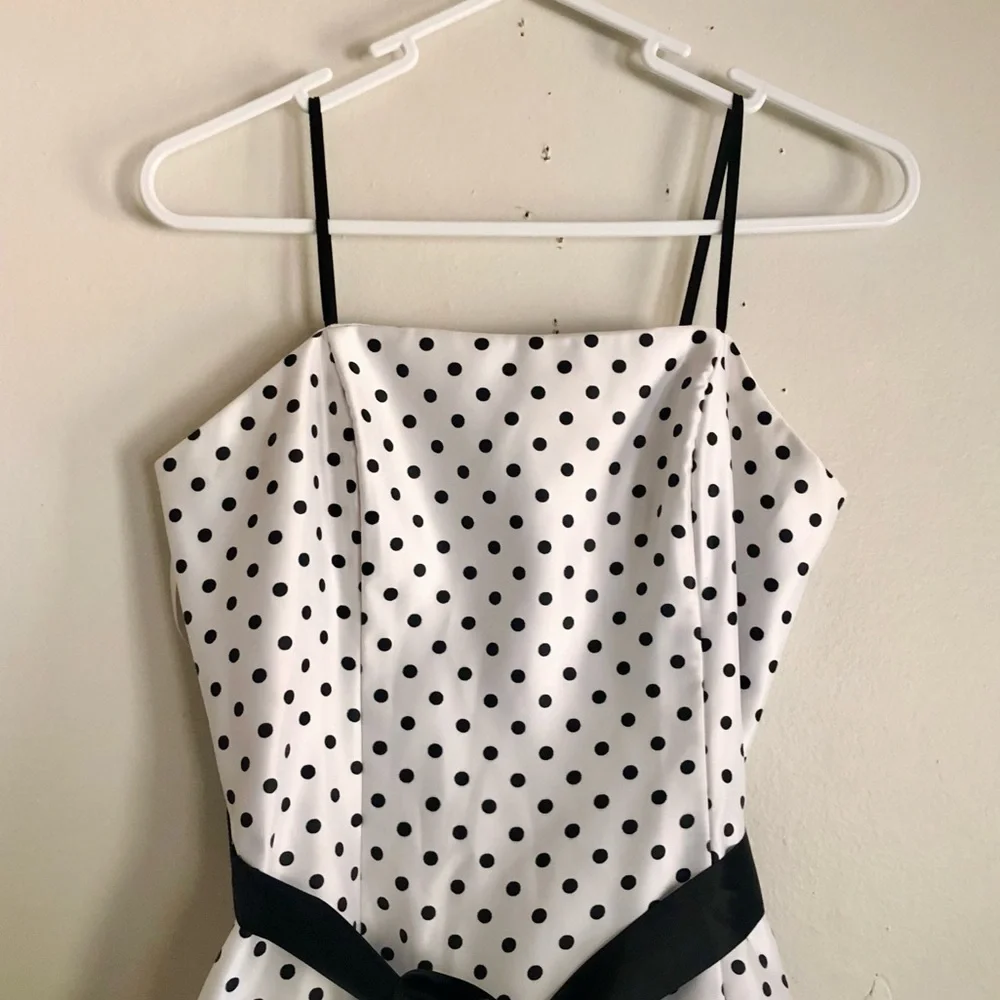 Vintage Jessica McClintock for Gunne Sax Polka Dot Mini Dress - Picture 3 of 9